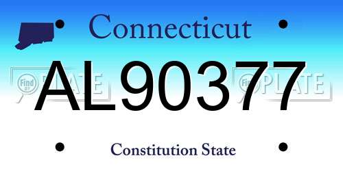 AL90377 Connecticut License Plate