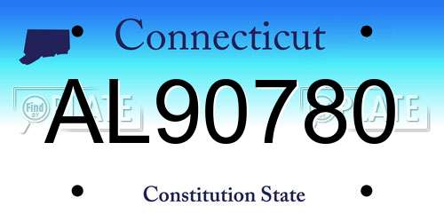 AL90780 Connecticut License Plate