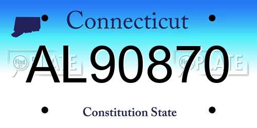 AL90870 Connecticut License Plate