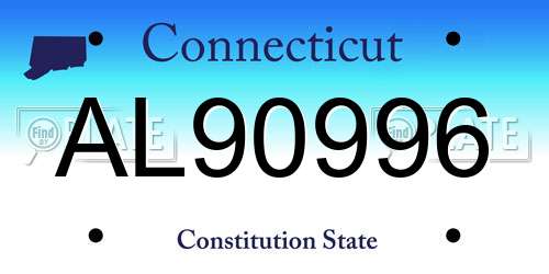 AL90996 Connecticut License Plate