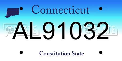 AL91032 Connecticut License Plate