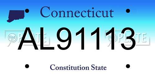 AL91113 Connecticut License Plate