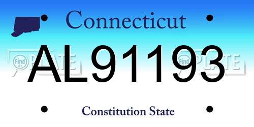 AL91193 Connecticut License Plate