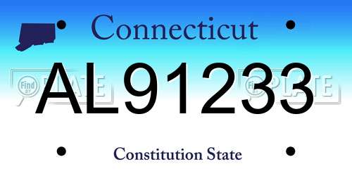 AL91233 Connecticut License Plate