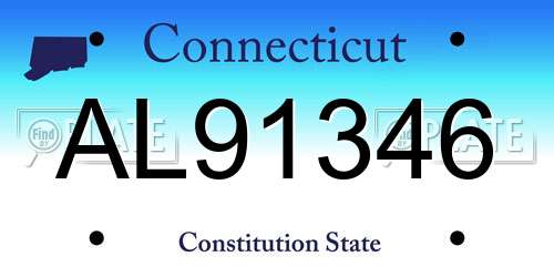 AL91346 Connecticut License Plate