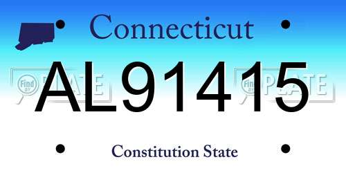 AL91415 Connecticut License Plate