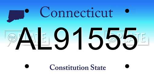AL91555 Connecticut License Plate
