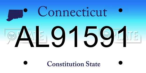 AL91591 Connecticut License Plate