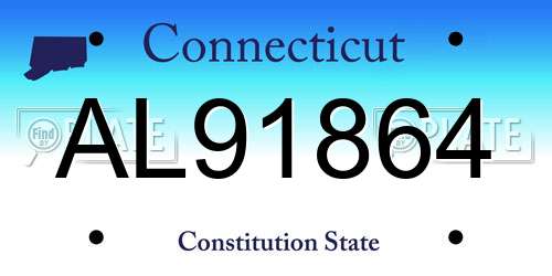 AL91864 Connecticut License Plate