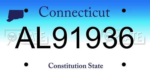 AL91936 Connecticut License Plate