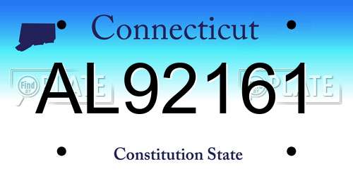 AL92161 Connecticut License Plate