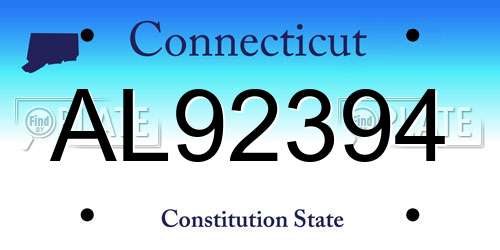 AL92394 Connecticut License Plate
