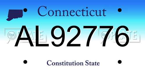 AL92776 Connecticut License Plate