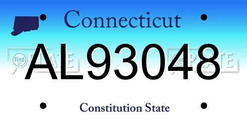 AL93048 Connecticut License Plate