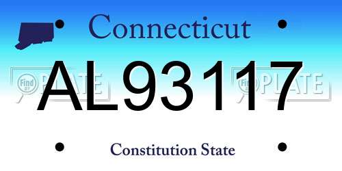 AL93117 Connecticut License Plate