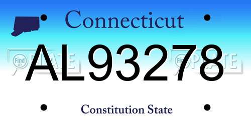 AL93278 Connecticut License Plate