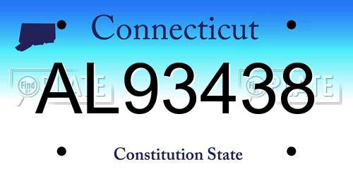 AL93438 Connecticut License Plate