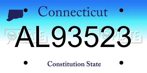 AL93523 Connecticut License Plate