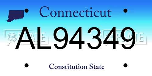 AL94349 Connecticut License Plate