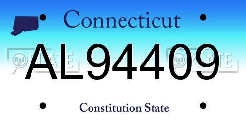 AL94409 Connecticut License Plate
