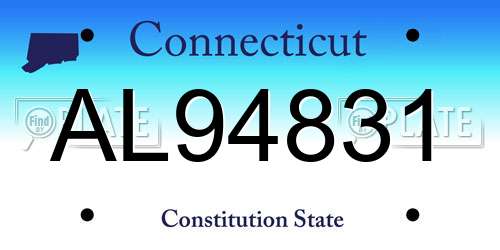 AL94831 Connecticut License Plate