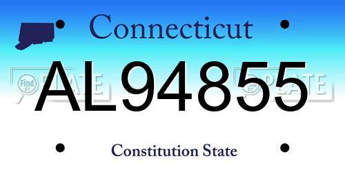 AL94855 Connecticut License Plate