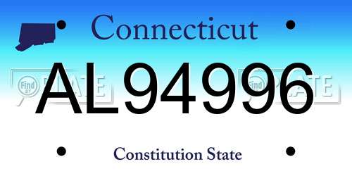 AL94996 Connecticut License Plate