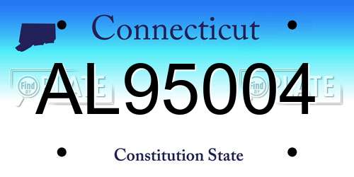 AL95004 Connecticut License Plate