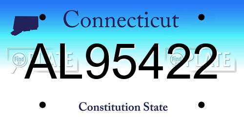 AL95422 Connecticut License Plate