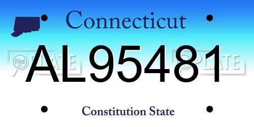 AL95481 Connecticut License Plate