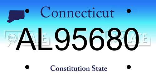 AL95680 Connecticut License Plate