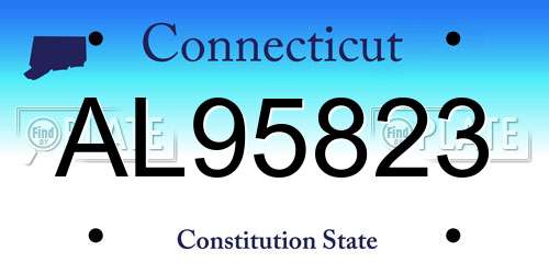 AL95823 Connecticut License Plate