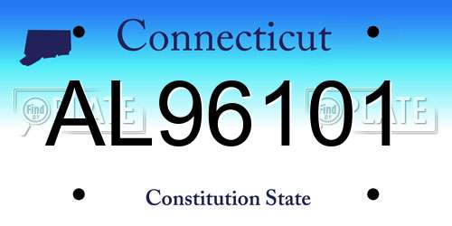 AL96101 Connecticut License Plate