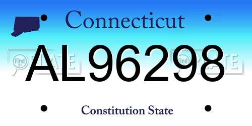 AL96298 Connecticut License Plate