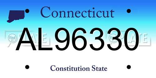 AL96330 Connecticut License Plate