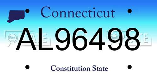 AL96498 Connecticut License Plate