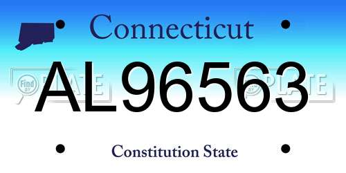 AL96563 Connecticut License Plate