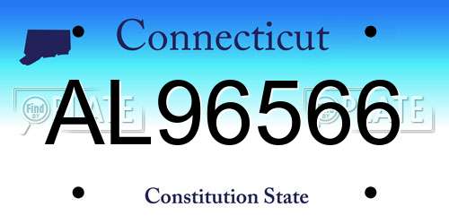 AL96566 Connecticut License Plate