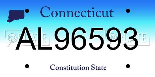 AL96593 Connecticut License Plate