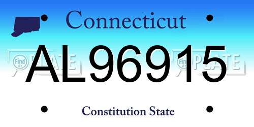 AL96915 Connecticut License Plate