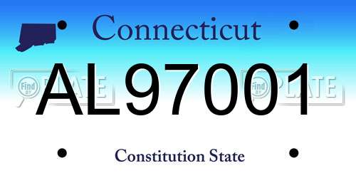 AL97001 Connecticut License Plate