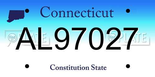 AL97027 Connecticut License Plate