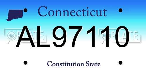 AL97110 Connecticut License Plate