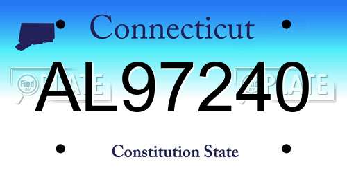 AL97240 Connecticut License Plate