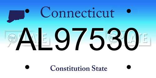 AL97530 Connecticut License Plate