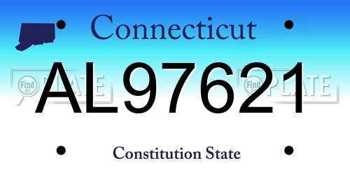 AL97621 Connecticut License Plate