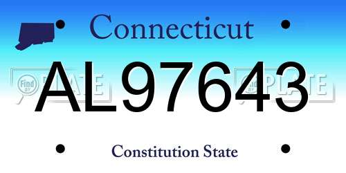AL97643 Connecticut License Plate