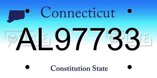 AL97733 Connecticut License Plate