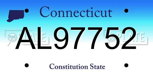 AL97752 Connecticut License Plate