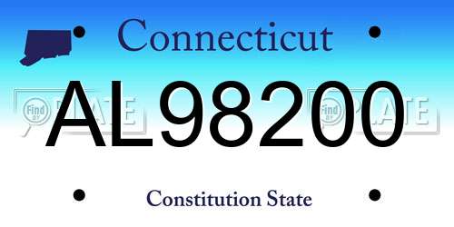 AL98200 Connecticut License Plate